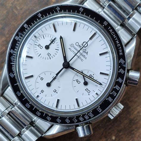 new white dial omega speedmaster|omega speedmaster reduced white dial.